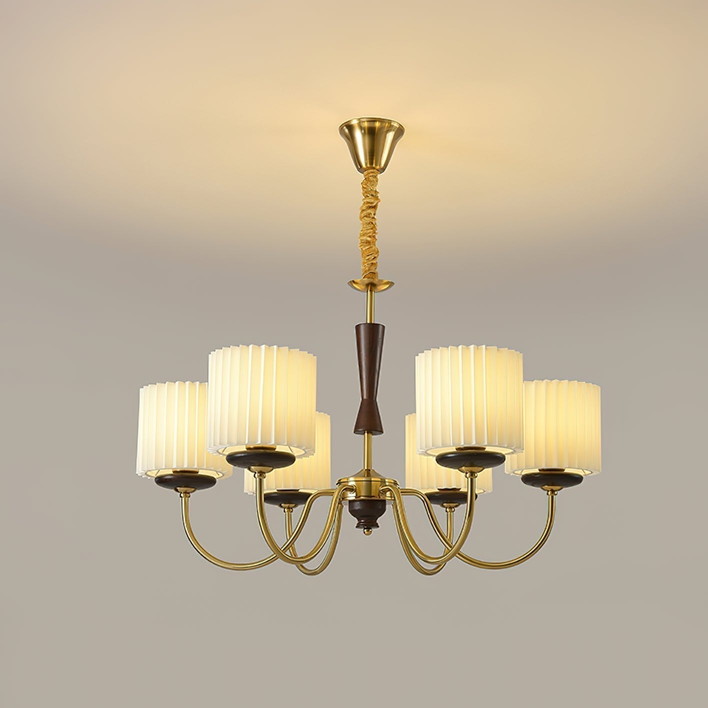 Lustra Lustre en Laiton Tissu