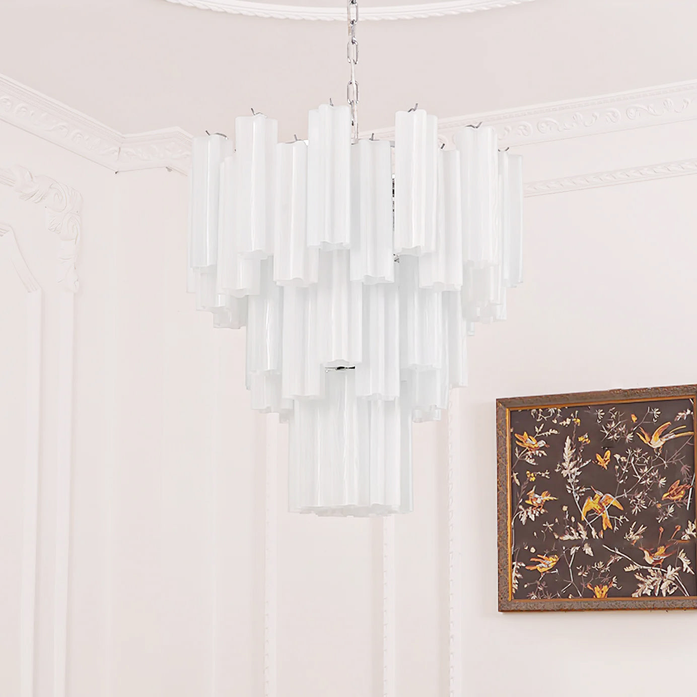 Aurora Lustre Blanc Tubes Superposés