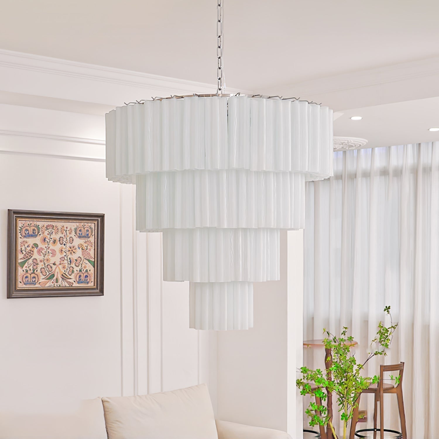 Aurora Lustre Blanc Tubes Superposés