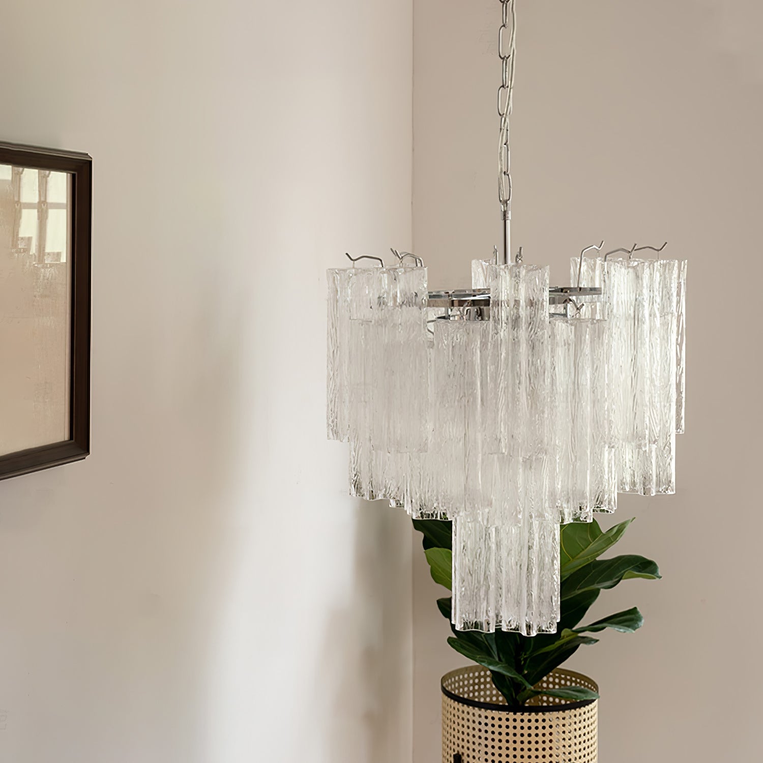 Aurora Lustre Blanc Tubes Superposés