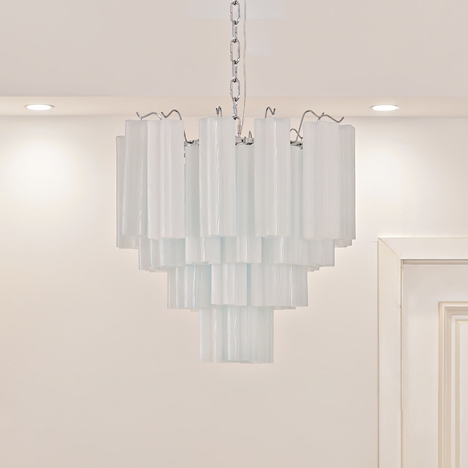 Aurora Lustre Blanc Tubes Superposés
