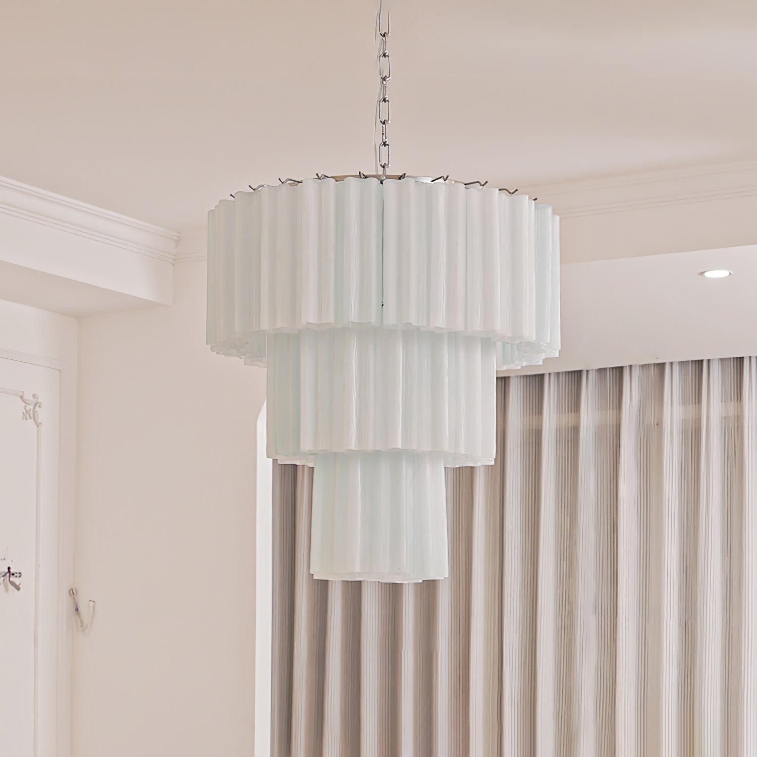 Aurora Lustre Blanc Tubes Superposés