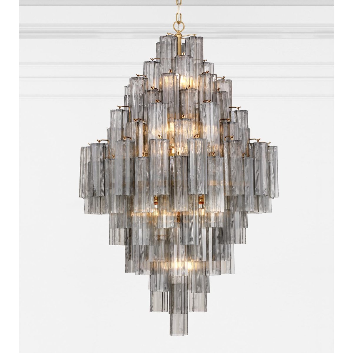 Aurora Lustre en Tube de Verre Superposé Ambrer