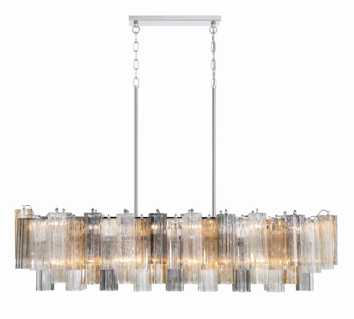 Aurora Lustre en Tube de Verre Superposé Ambre