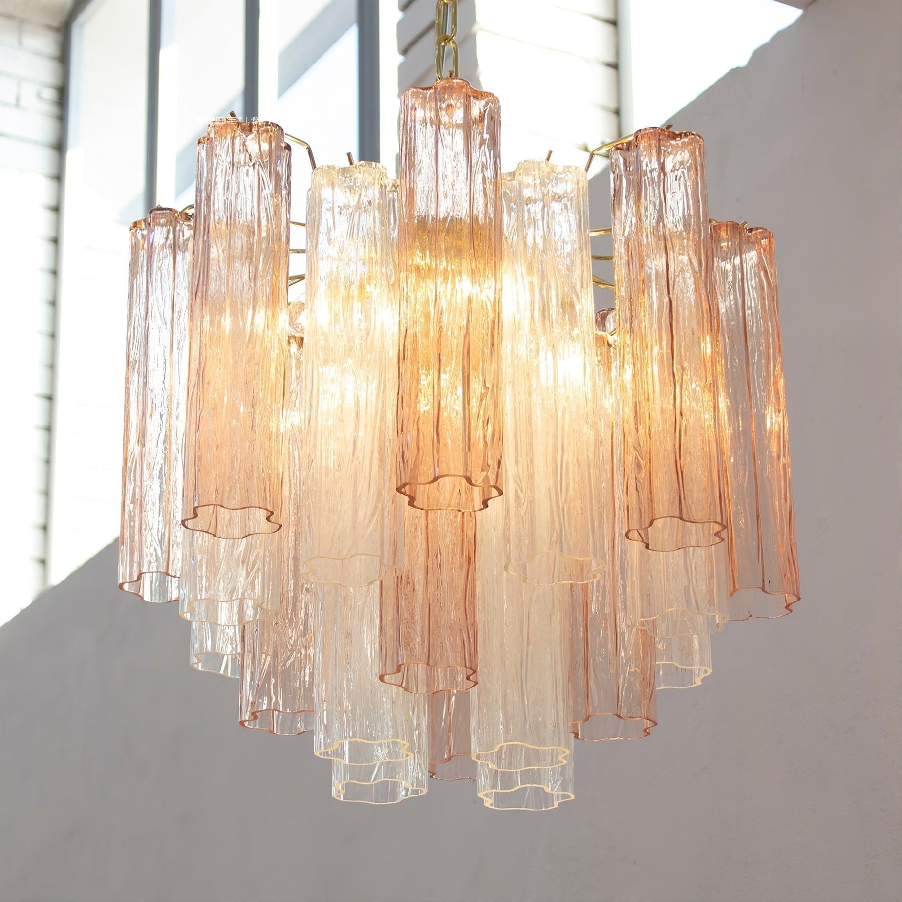 Aurora Lustre Verre Tube Superposé Luxe