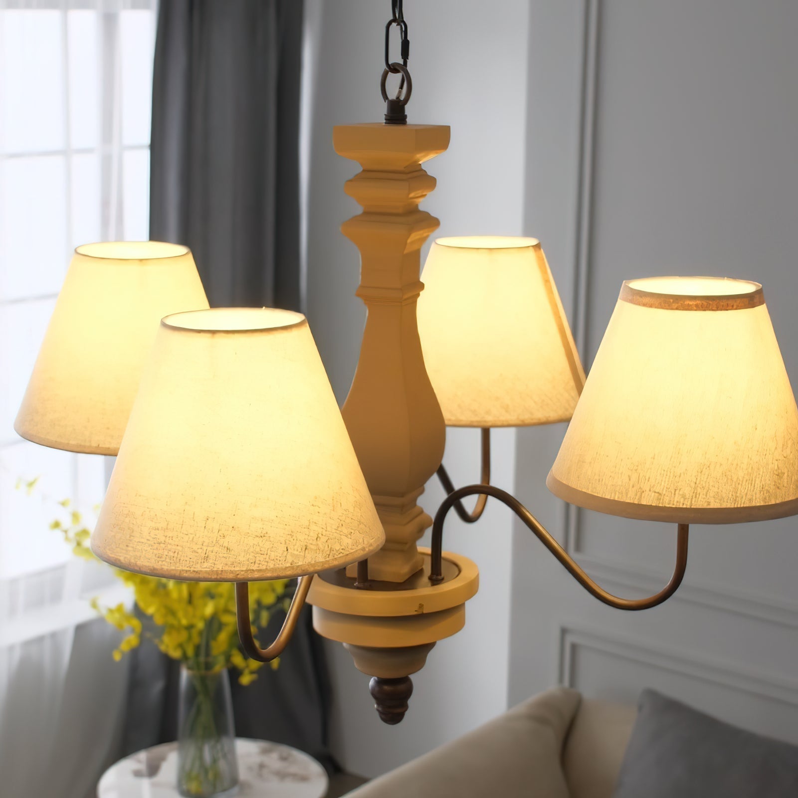 Adela Lustre Bois Traditionnel Luxe