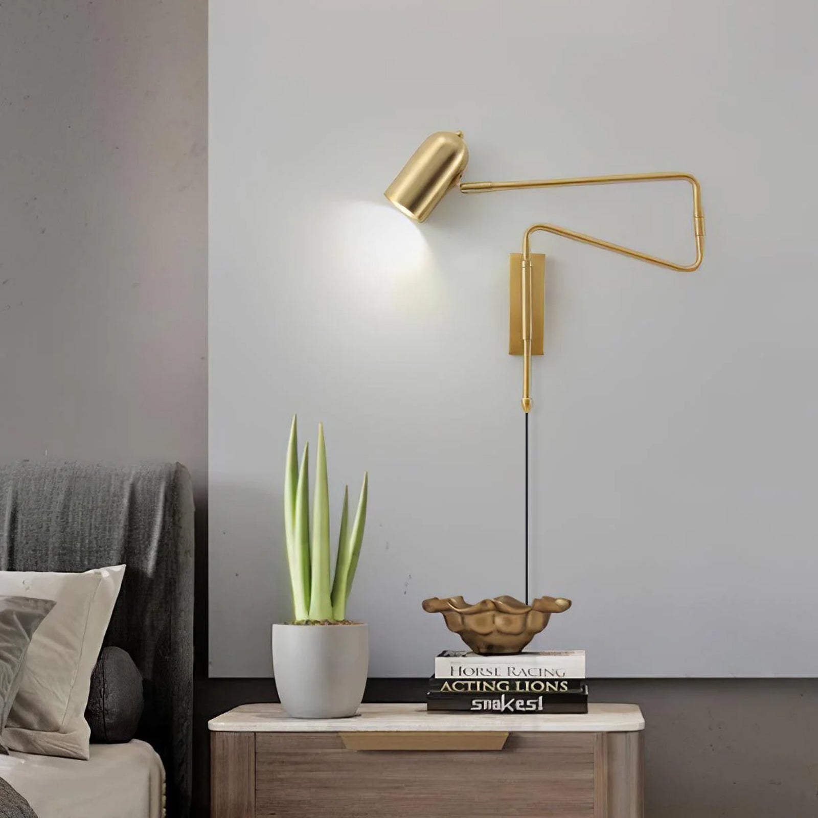 Ivar Adjustable Arm Plug In Wall Lamp