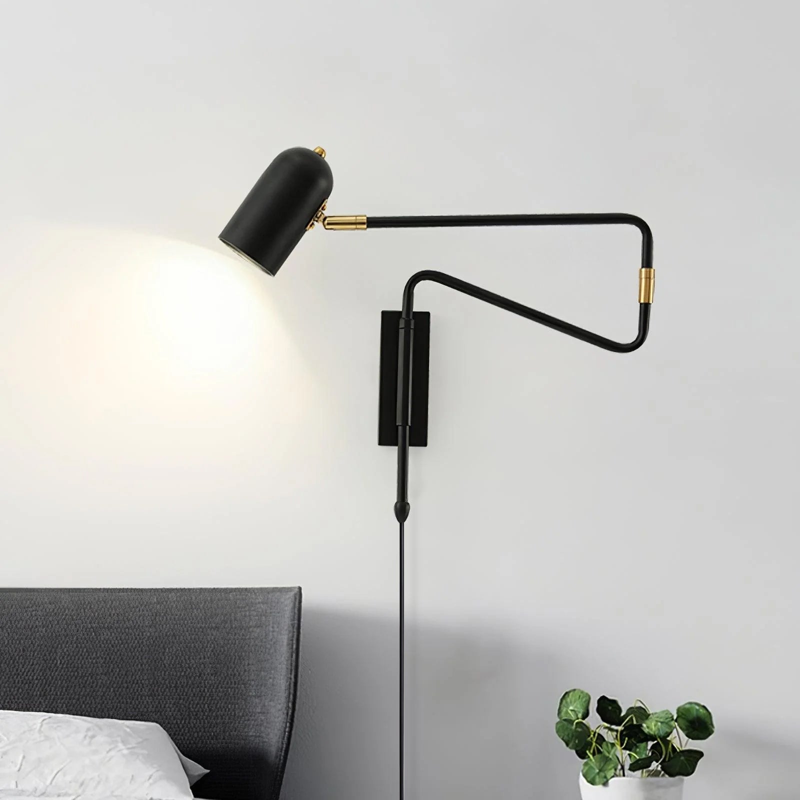 Ivar Adjustable Arm Plug In Wall Lamp