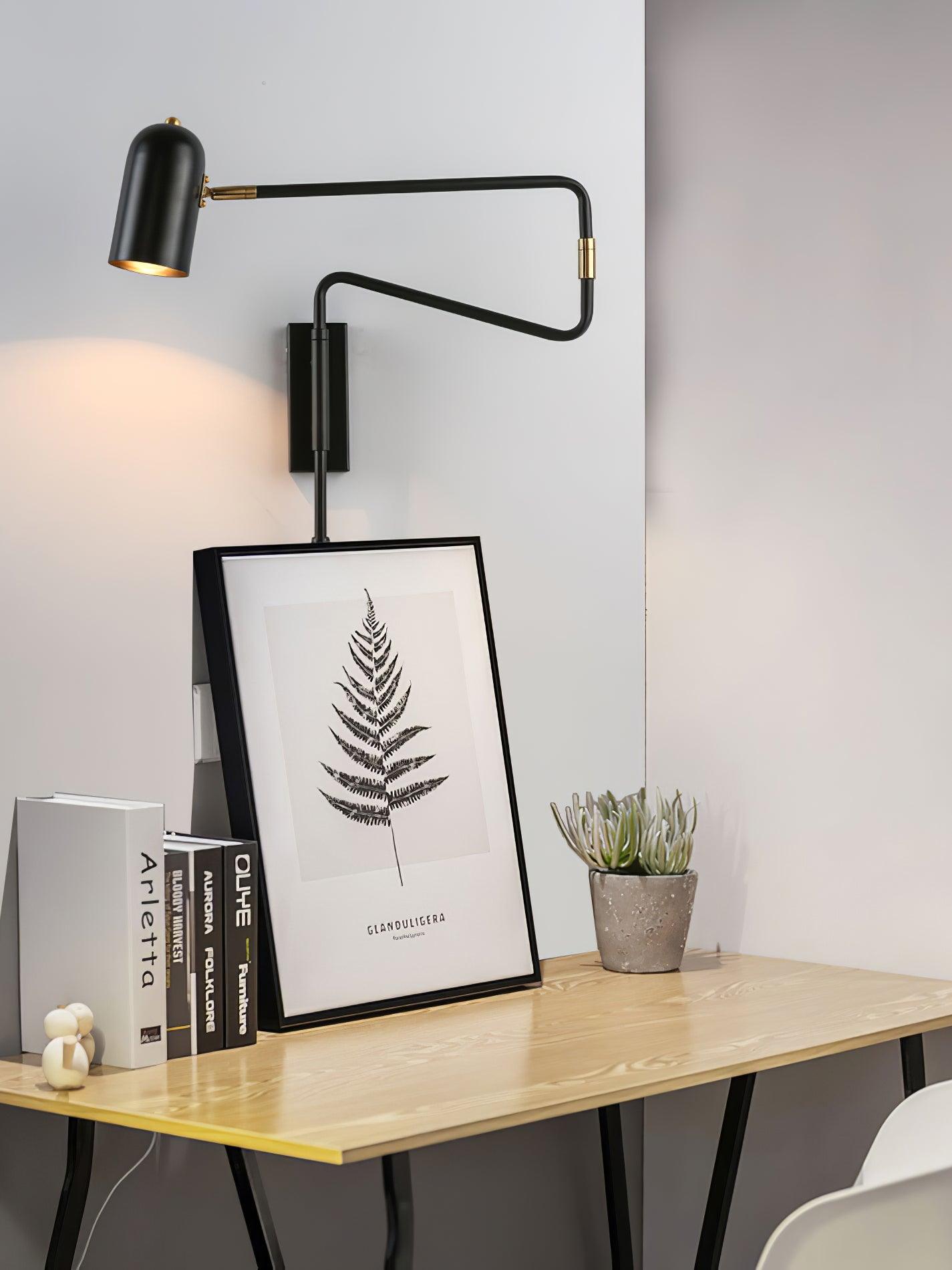 Ivar Adjustable Arm Plug In Wall Lamp