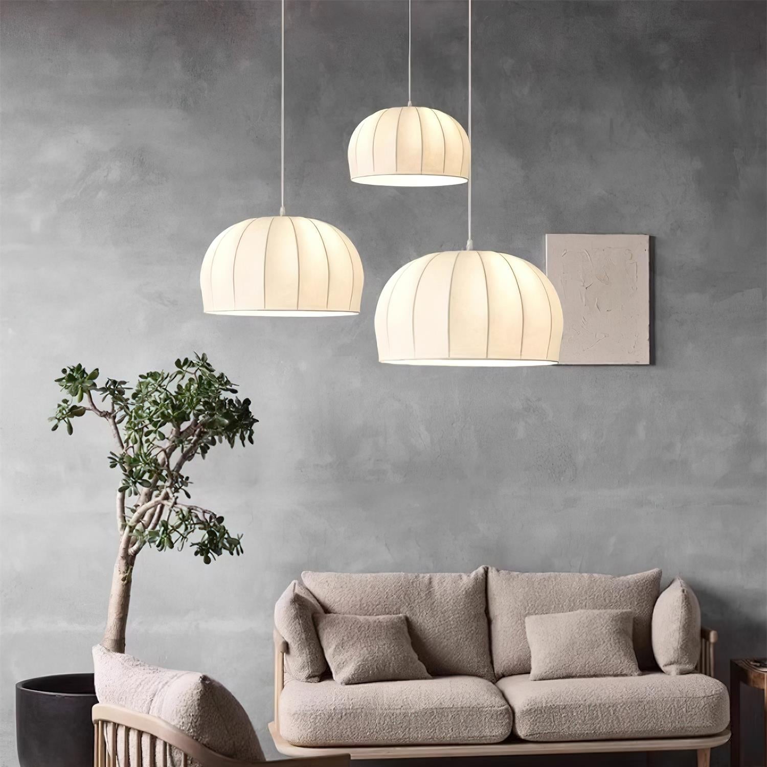 Nova Suspension en Tissu Blanc en Forme de Dôme