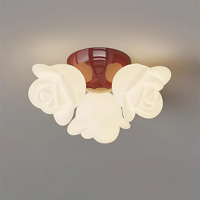 Plafonnier Baldaquin PE Rose Forme Floral Artistique Accent