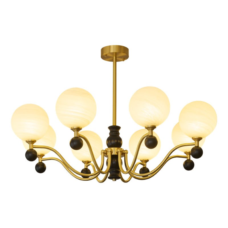 Ershaan Lustre Sphérique Vintage en Laiton et Bois