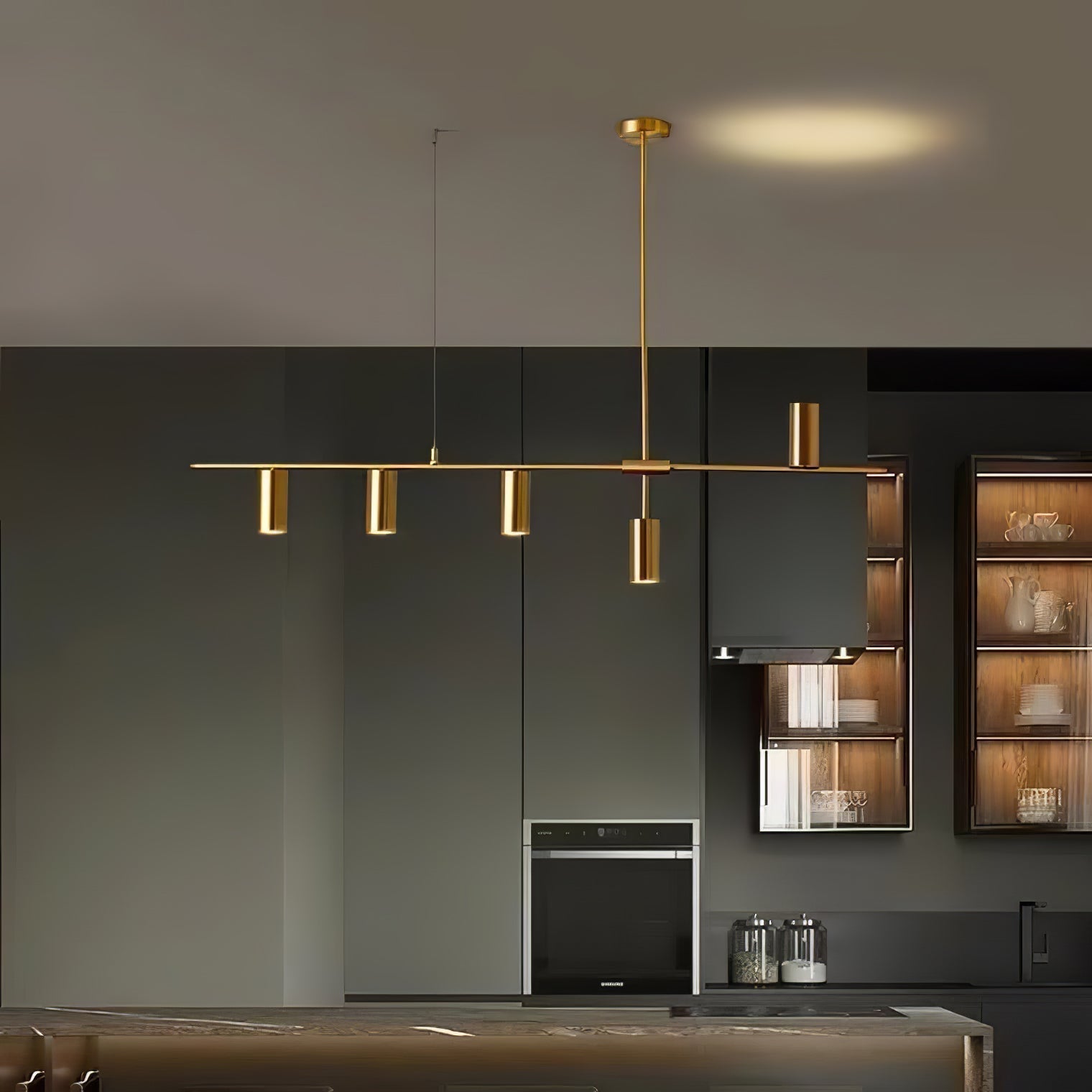 Lustra Lustre Laiton Linéaire Cassandra Élégant