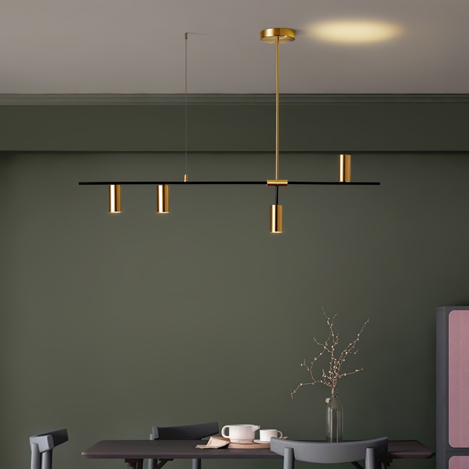 Lustra Lustre Laiton Linéaire Cassandra Élégant