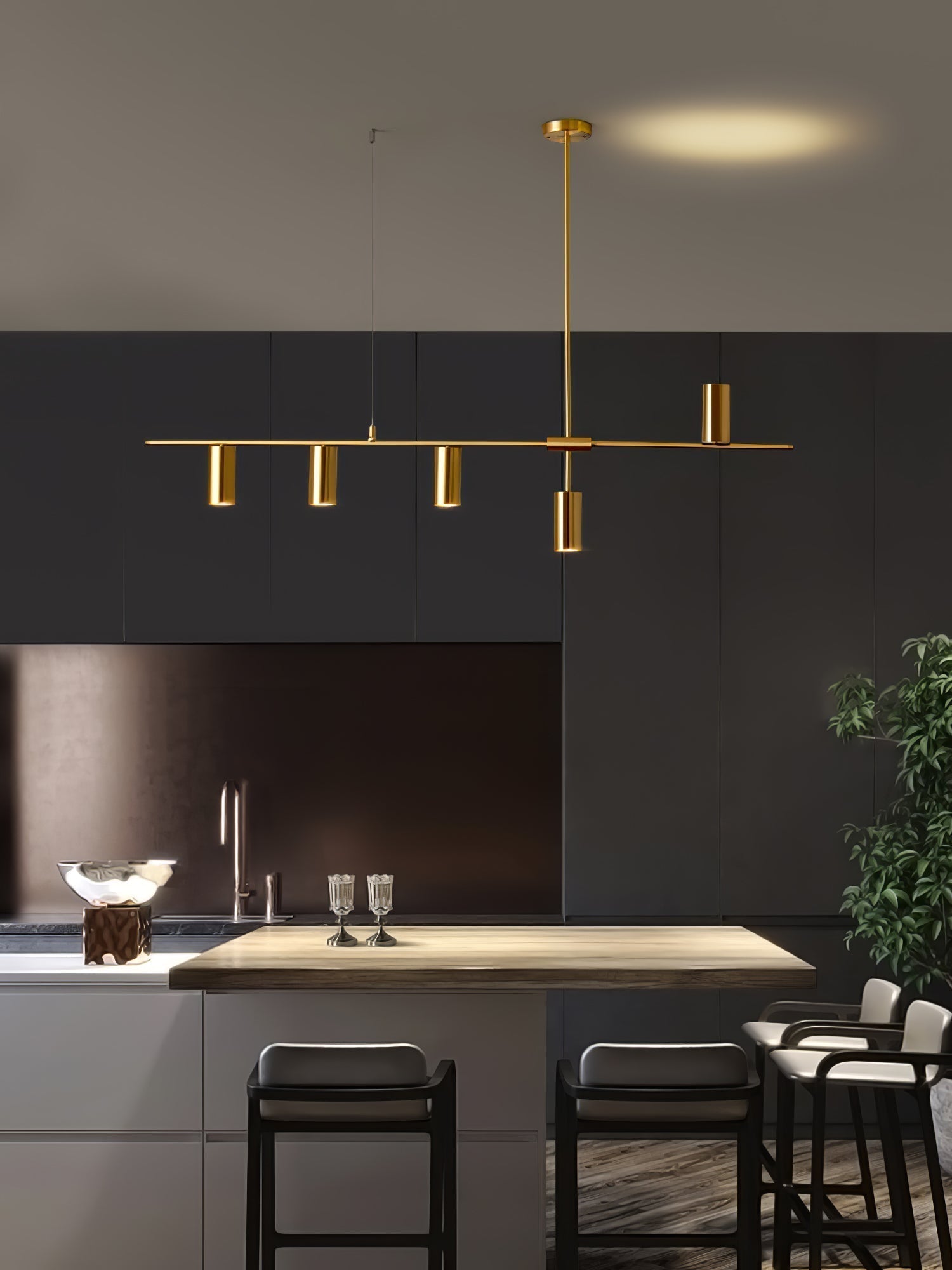 Lustra Lustre Laiton Linéaire Cassandra Élégant
