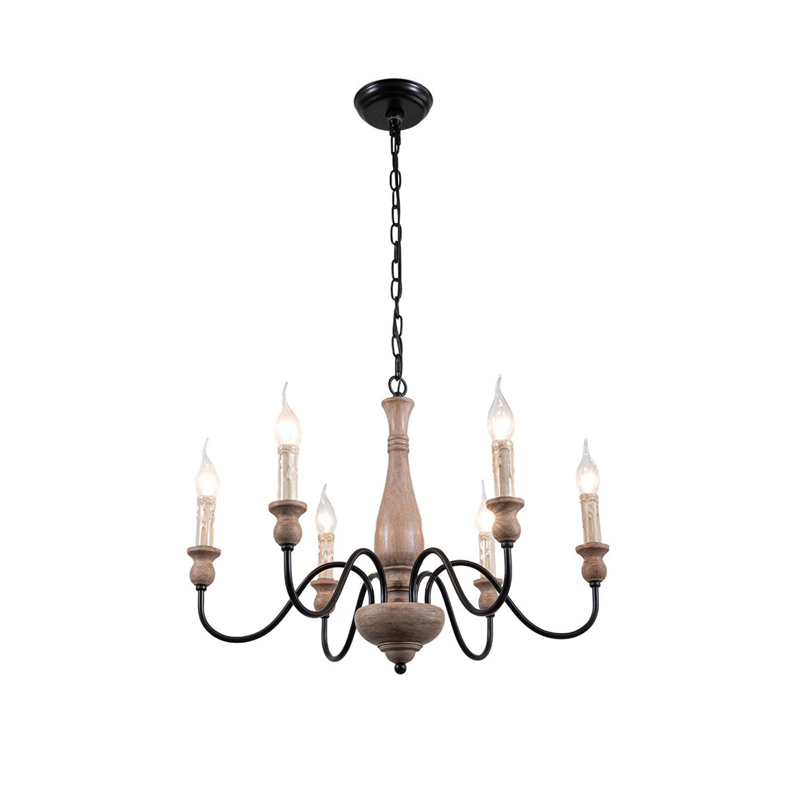 Afralia Lustra Lustre Bois Industriel Moderne