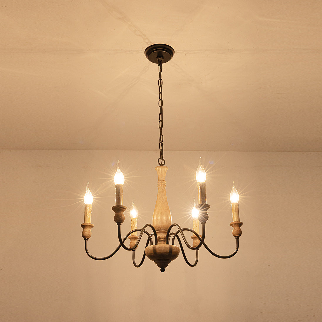 Afralia Lustra Lustre Bois Industriel Moderne