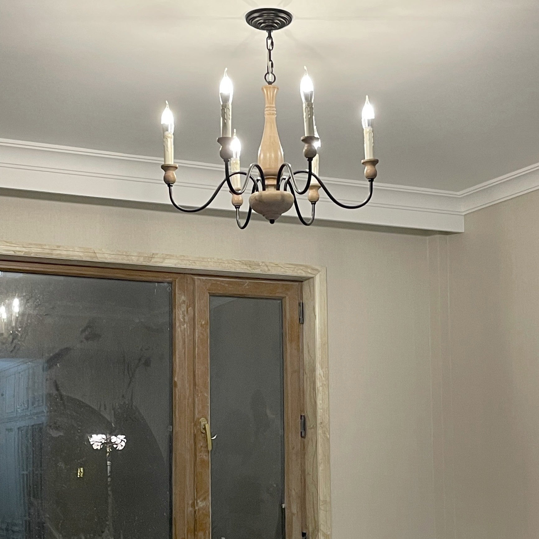 Afralia Lustra Lustre Bois Industriel Moderne