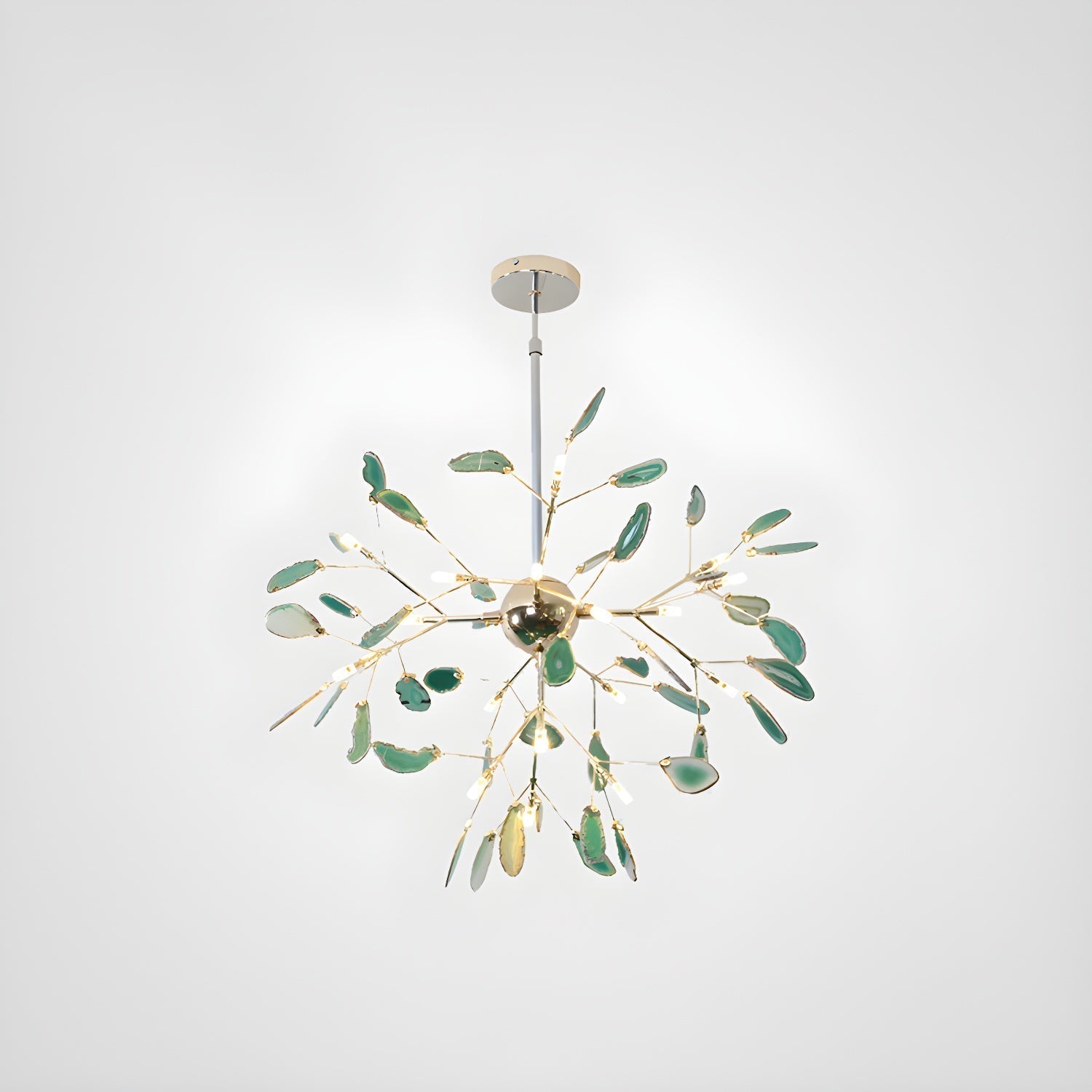 Lustra Lustre Feuille Colorée Bras Dorés