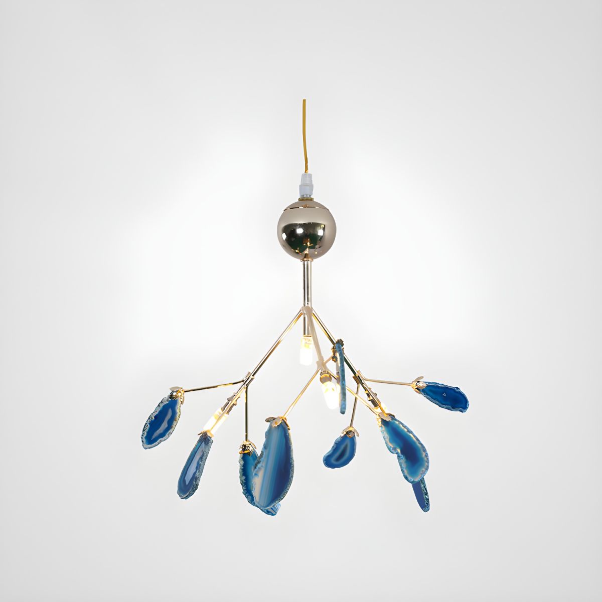 Lustra Lustre Feuille Colorée Bras Dorés