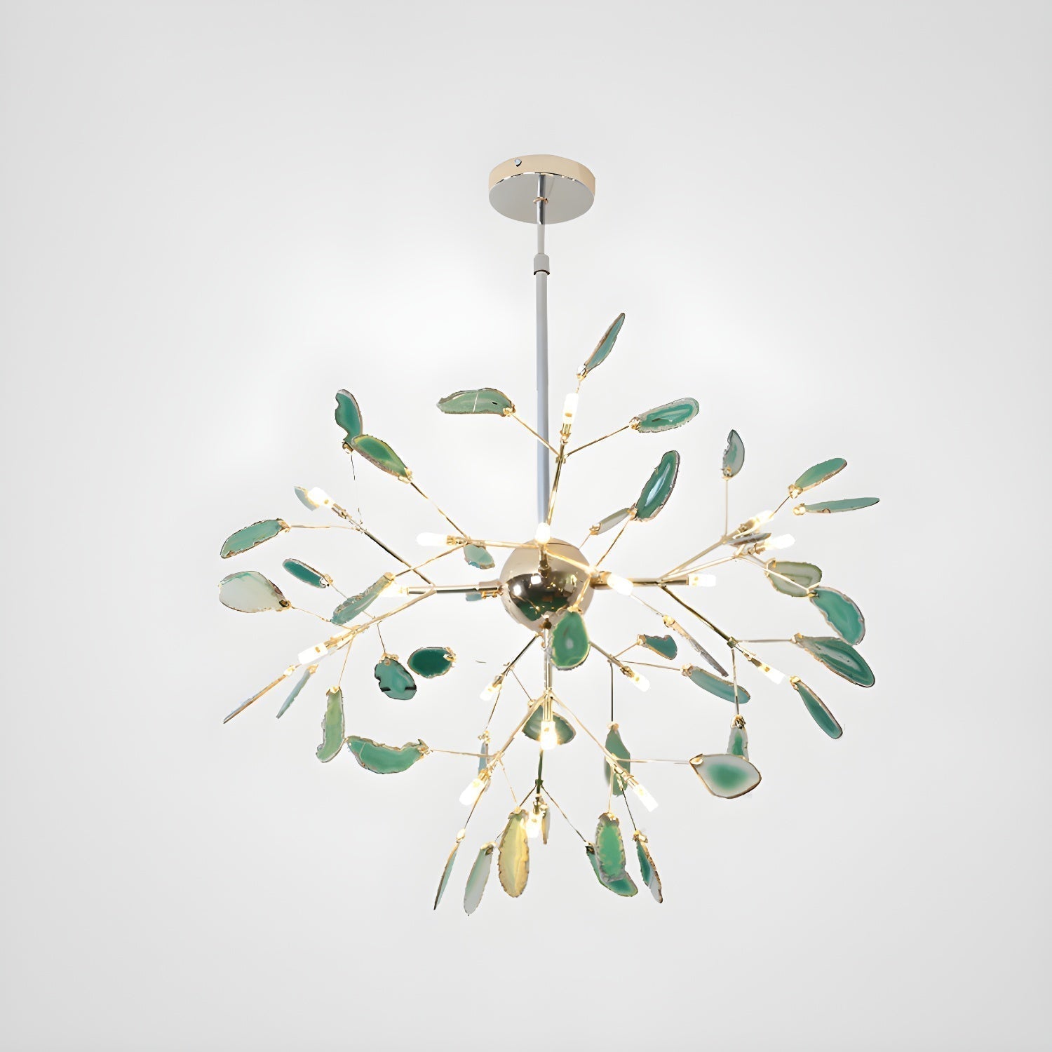 Lustra Lustre Feuille Colorée Bras Dorés