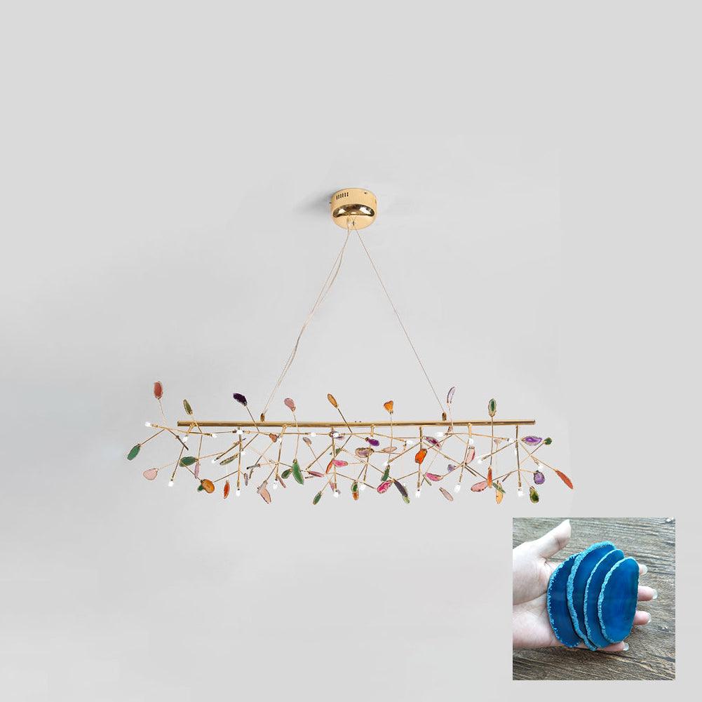 Lustra Lustre Feuille Colorée Bras Dorés