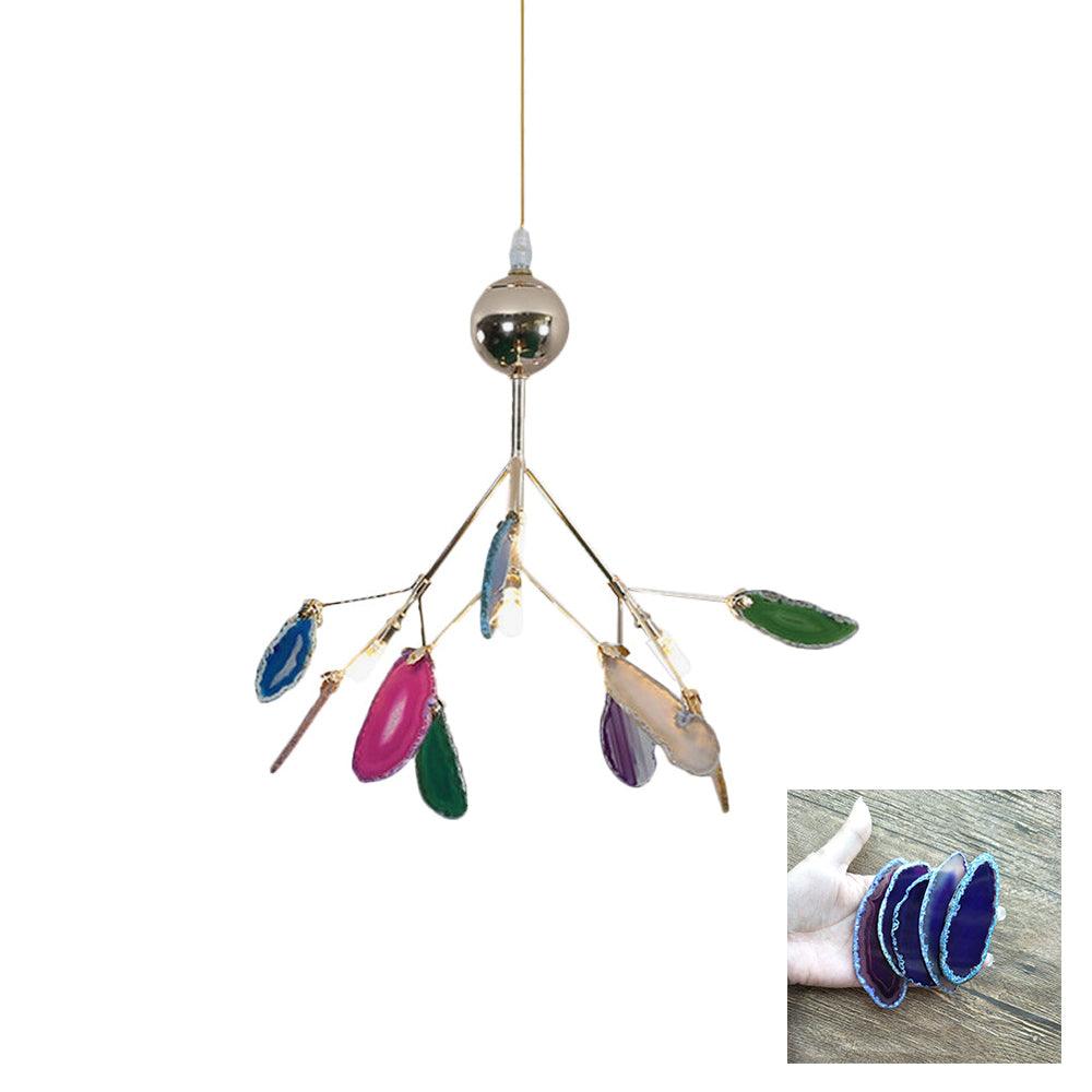 Lustra Lustre Feuille Colorée Bras Dorés