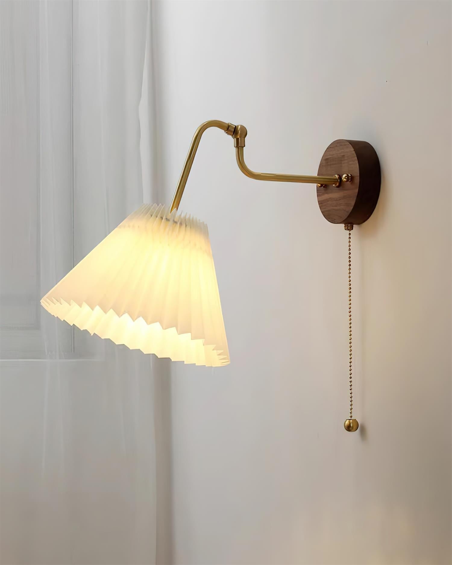 Echo Applique Murale Vintage Laiton Noyer Tissu