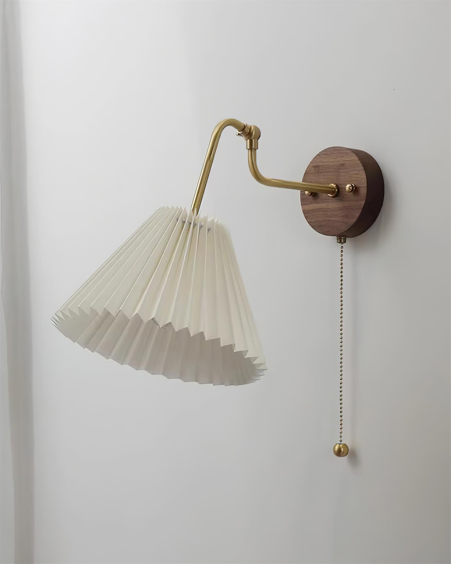 Echo Applique Murale Vintage Laiton Noyer Tissu