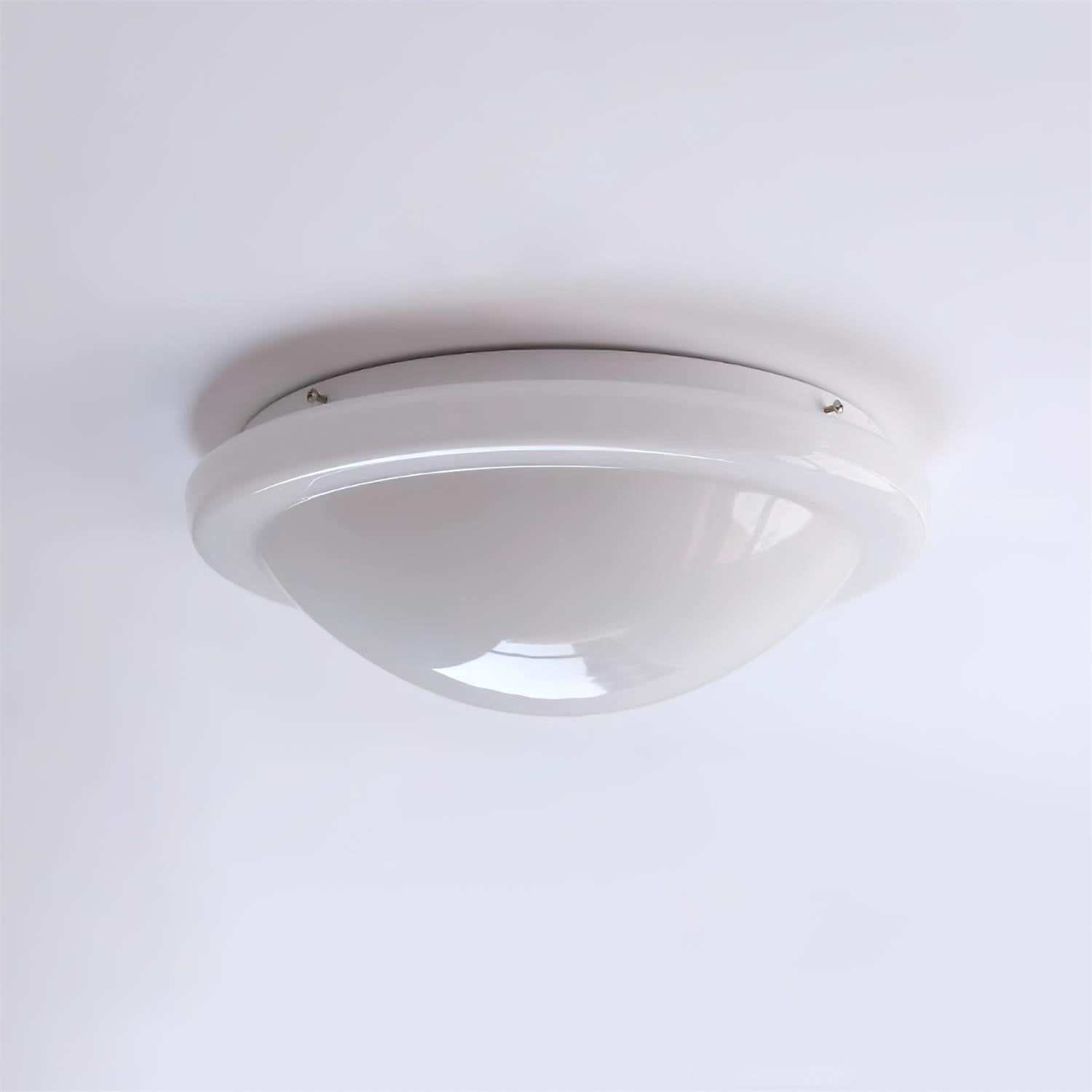 Aire Lustre Plafonnier Dôme en Verre Crème Lueur Douce