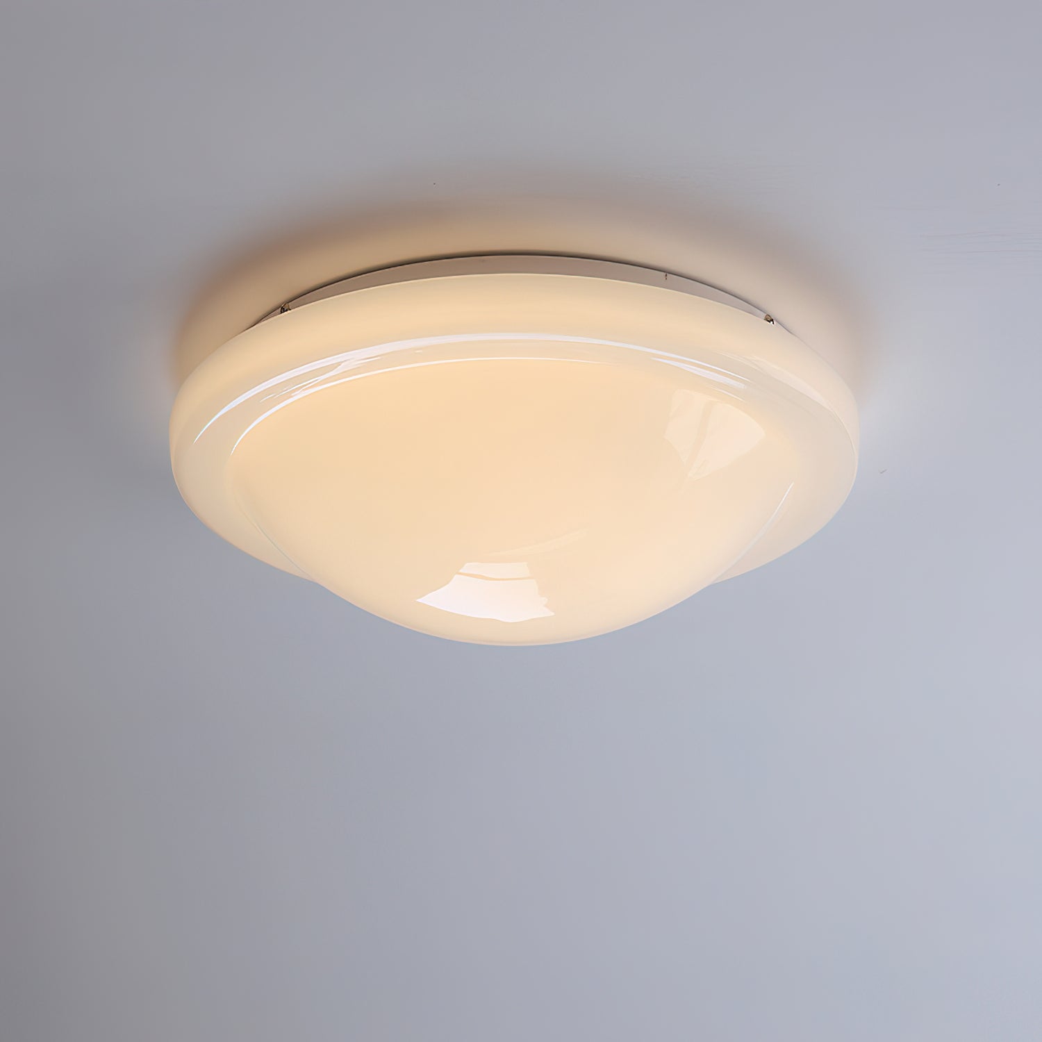 Aire Lustre Plafonnier Dôme en Verre Crème Lueur Douce