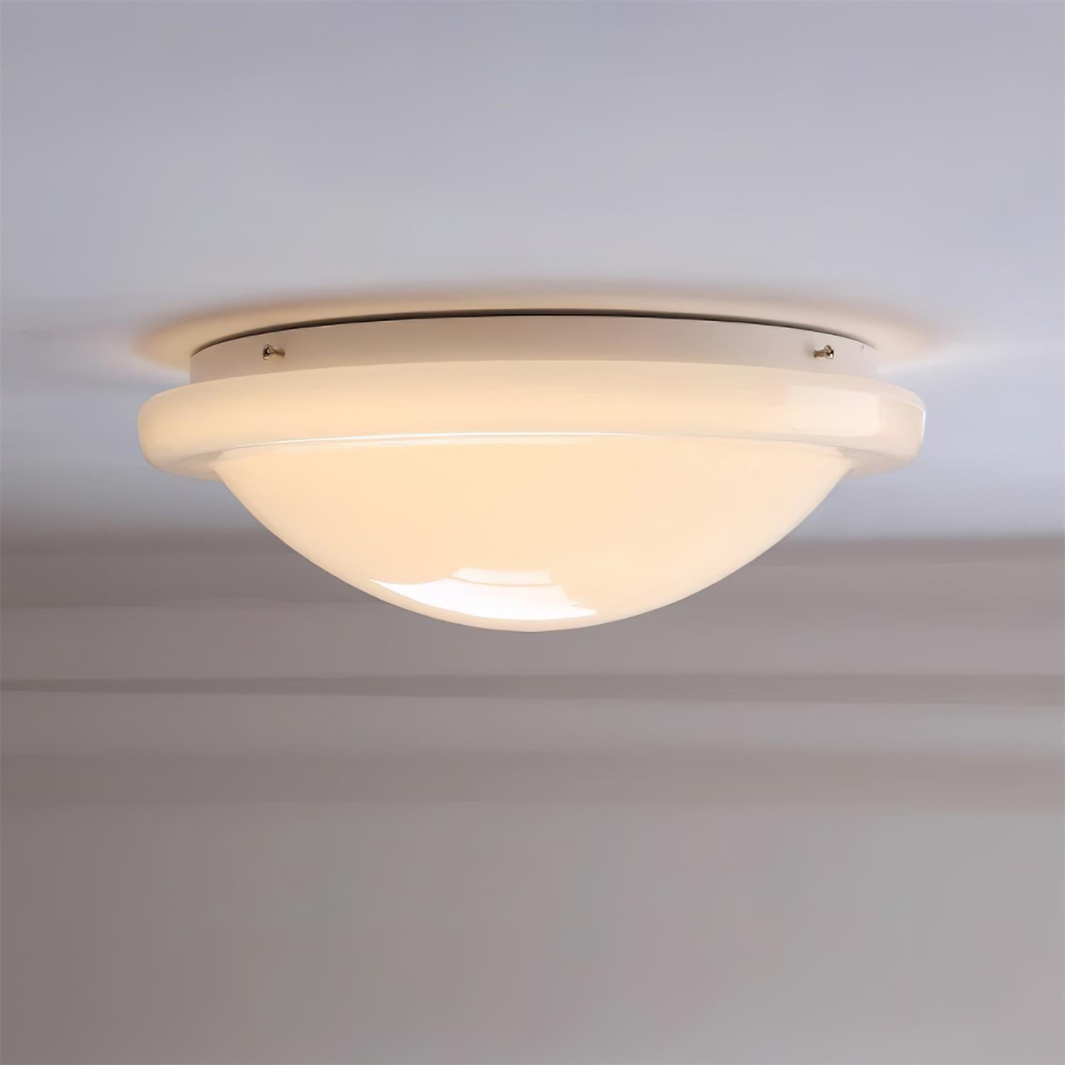 Aire Lustre Plafonnier Dôme en Verre Crème Lueur Douce