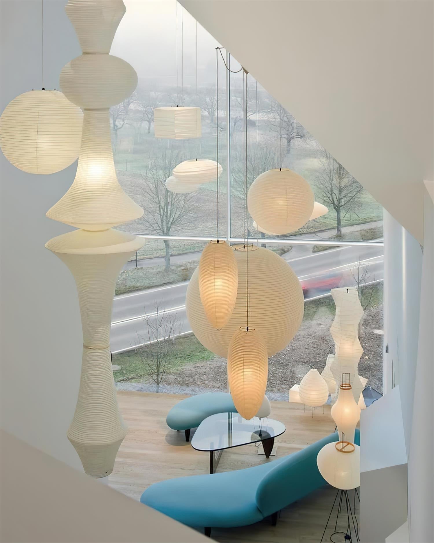 Zyora Lampe Suspendue Sculpturale en Papier