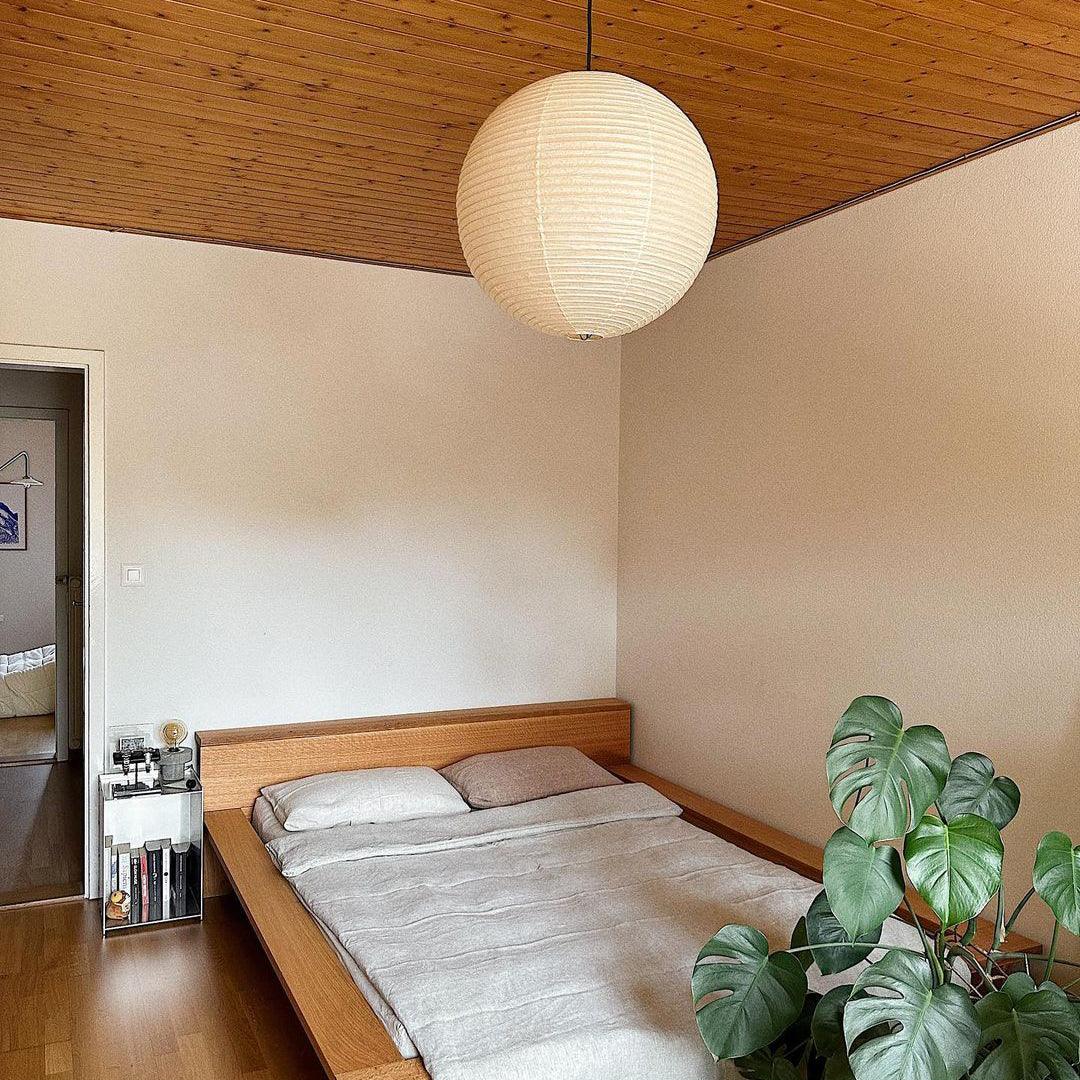 Solara Suspension Bambou Papier Washi Ronde