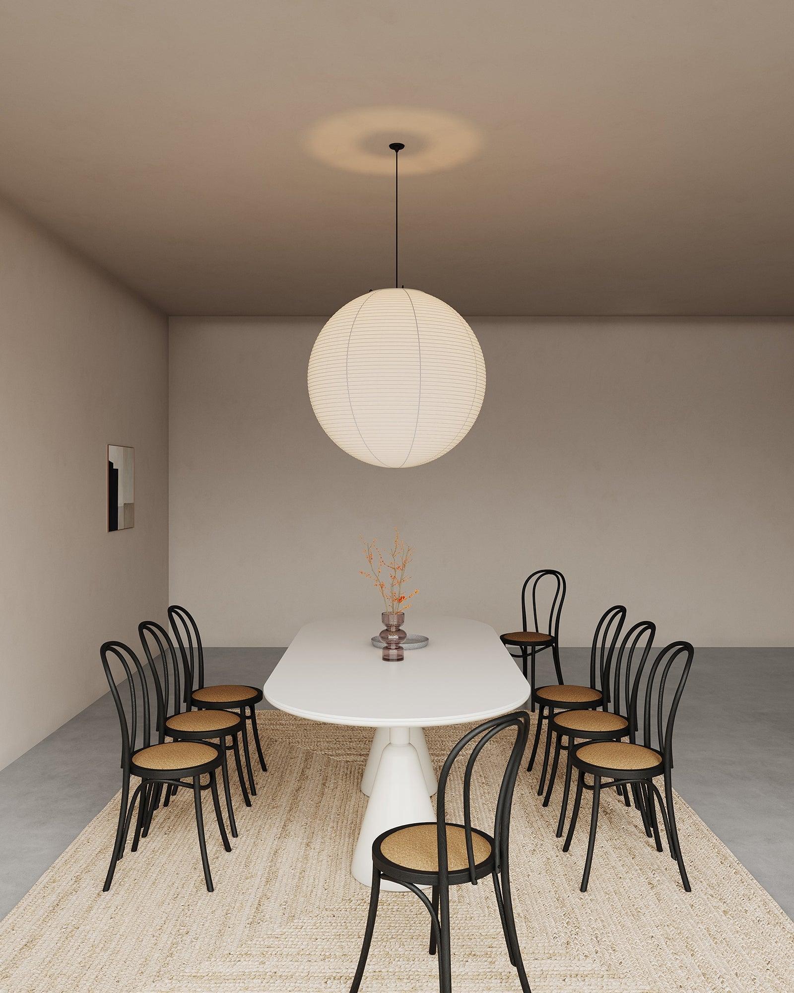 Solara Suspension Bambou Papier Washi Ronde