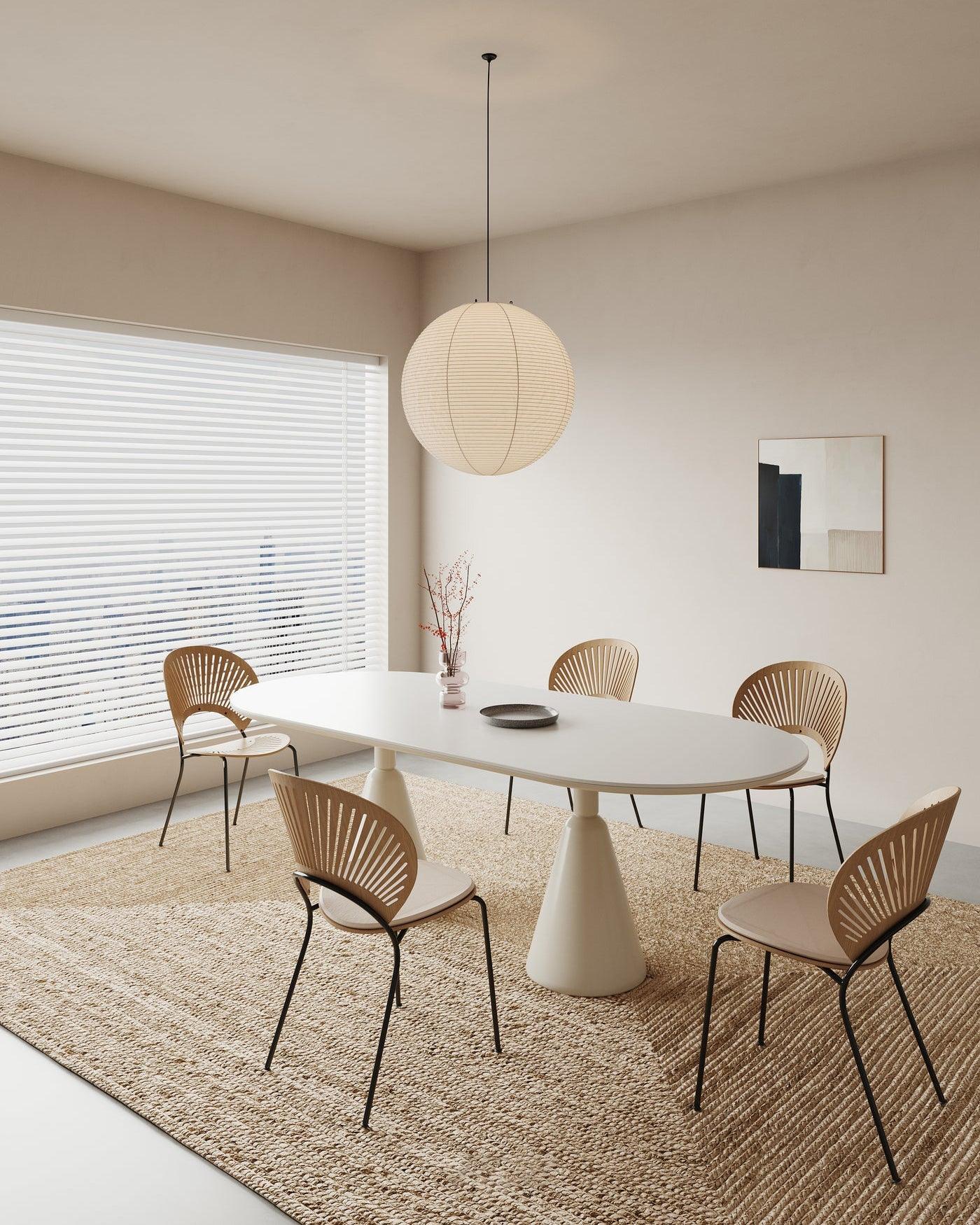 Solara Suspension Bambou Papier Washi Ronde