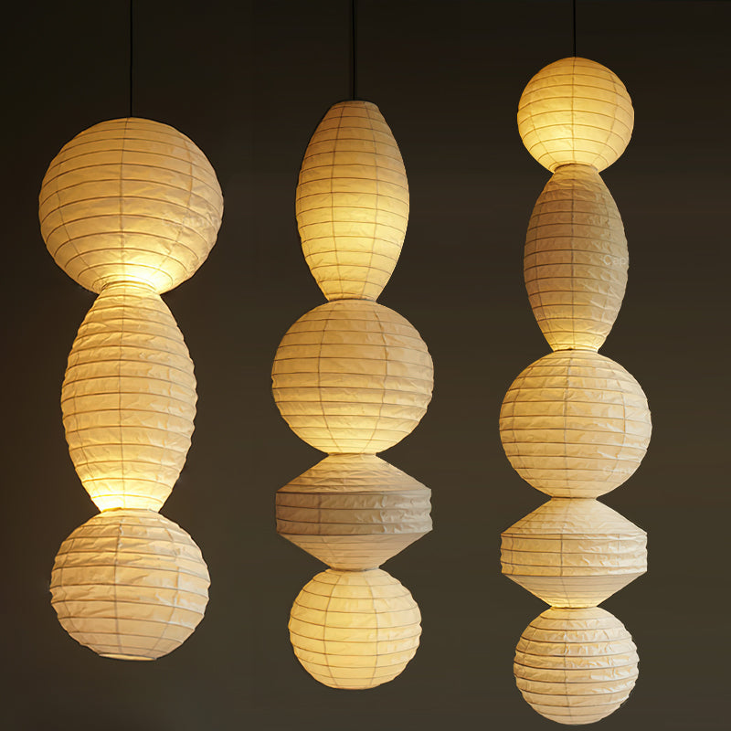 Nami Suspension lanterne en papier style wabi-sabi
