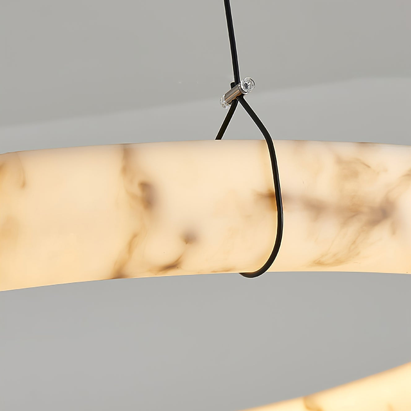 Aureon Lustre de Luxe en Albâtre Blanc
