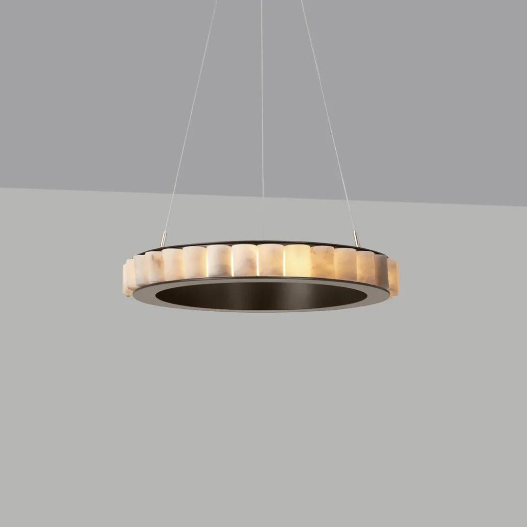Orion Lustre Double Anneau en Albâtre