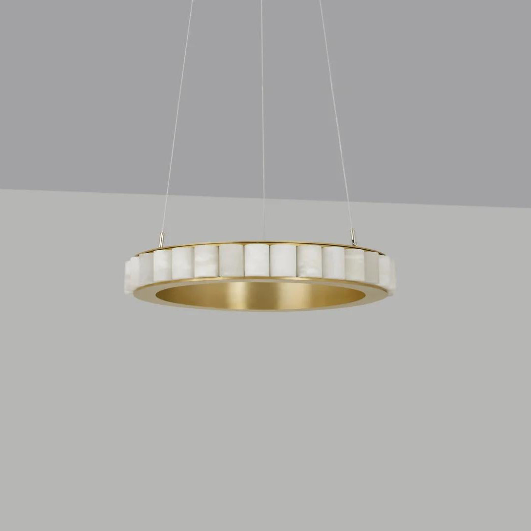 Orion Lustre Double Anneau en Albâtre