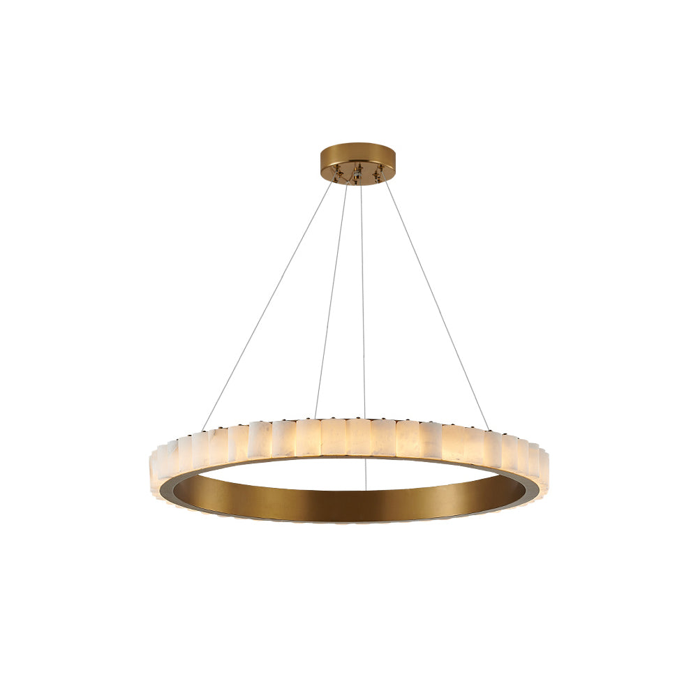 Orion Lustre Double Anneau en Albâtre