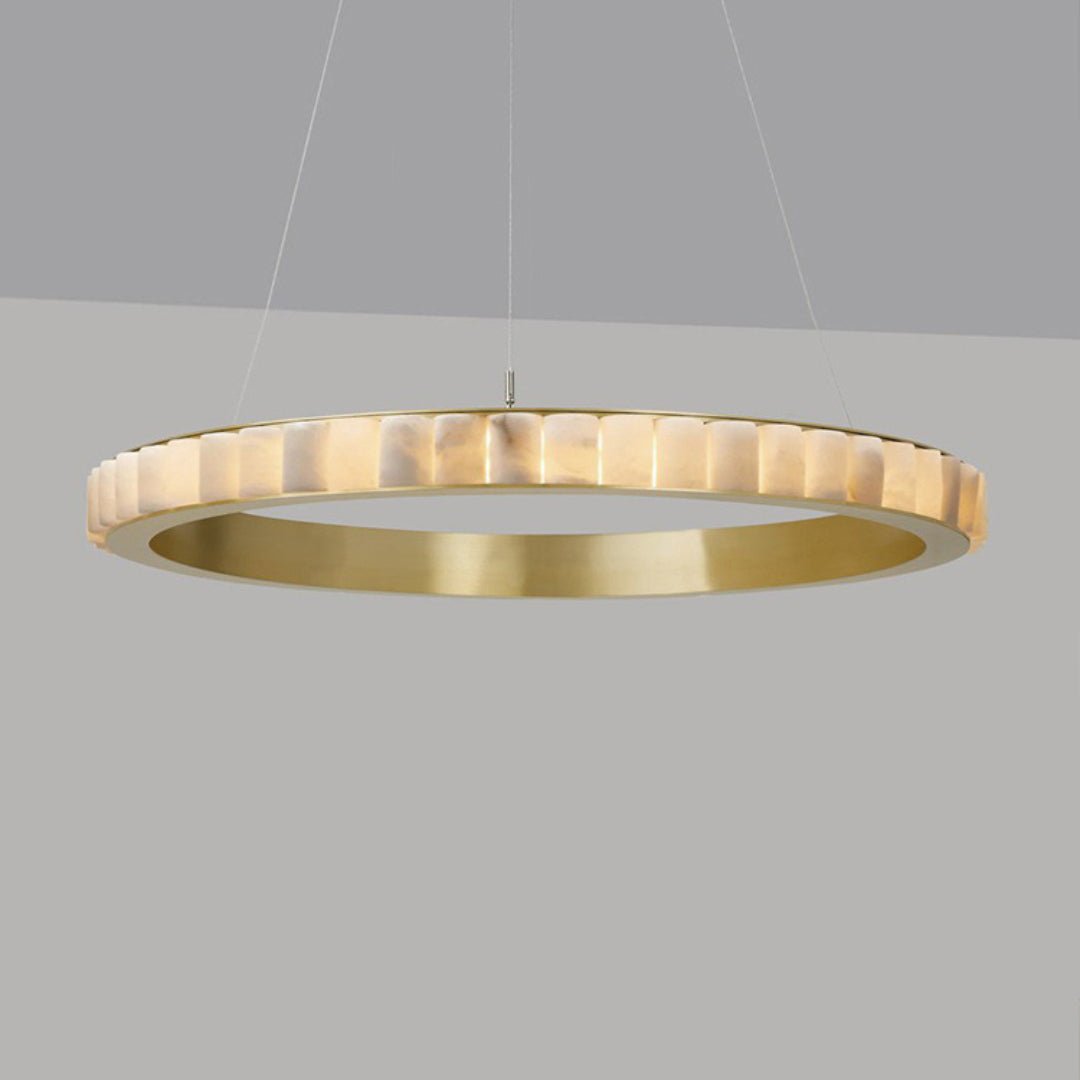 Orion Lustre Double Anneau en Albâtre