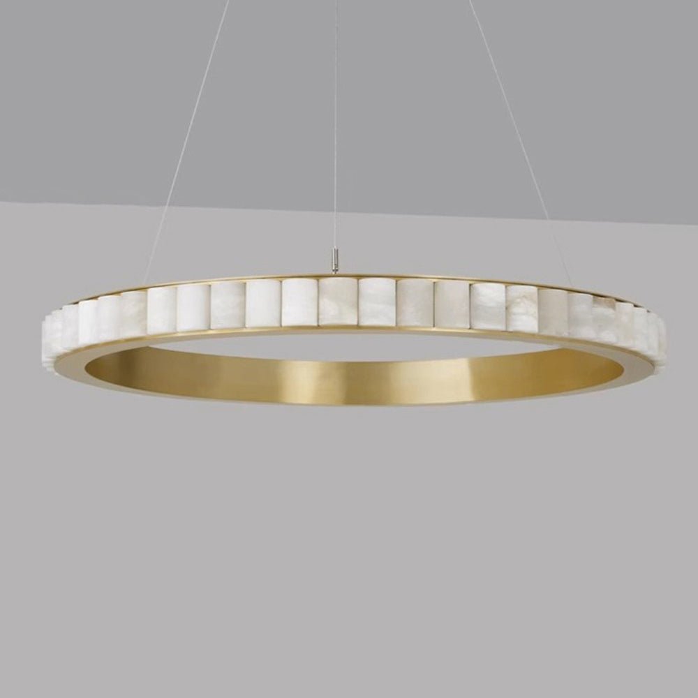 Orion Lustre Double Anneau en Albâtre
