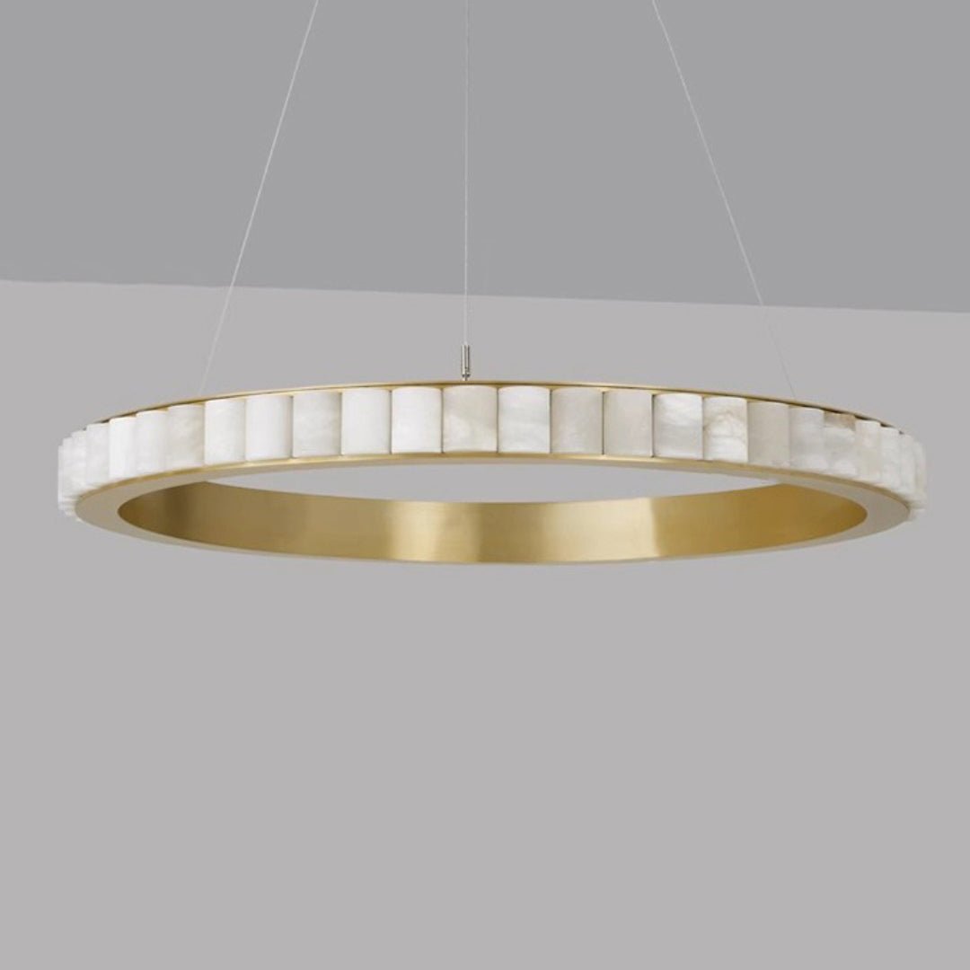 Orion Lustre Double Anneau en Albâtre