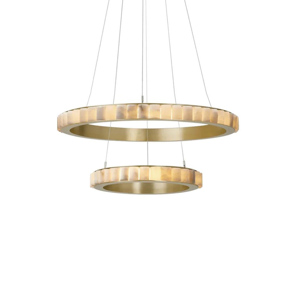 Orion Lustre Double Anneau en Albâtre