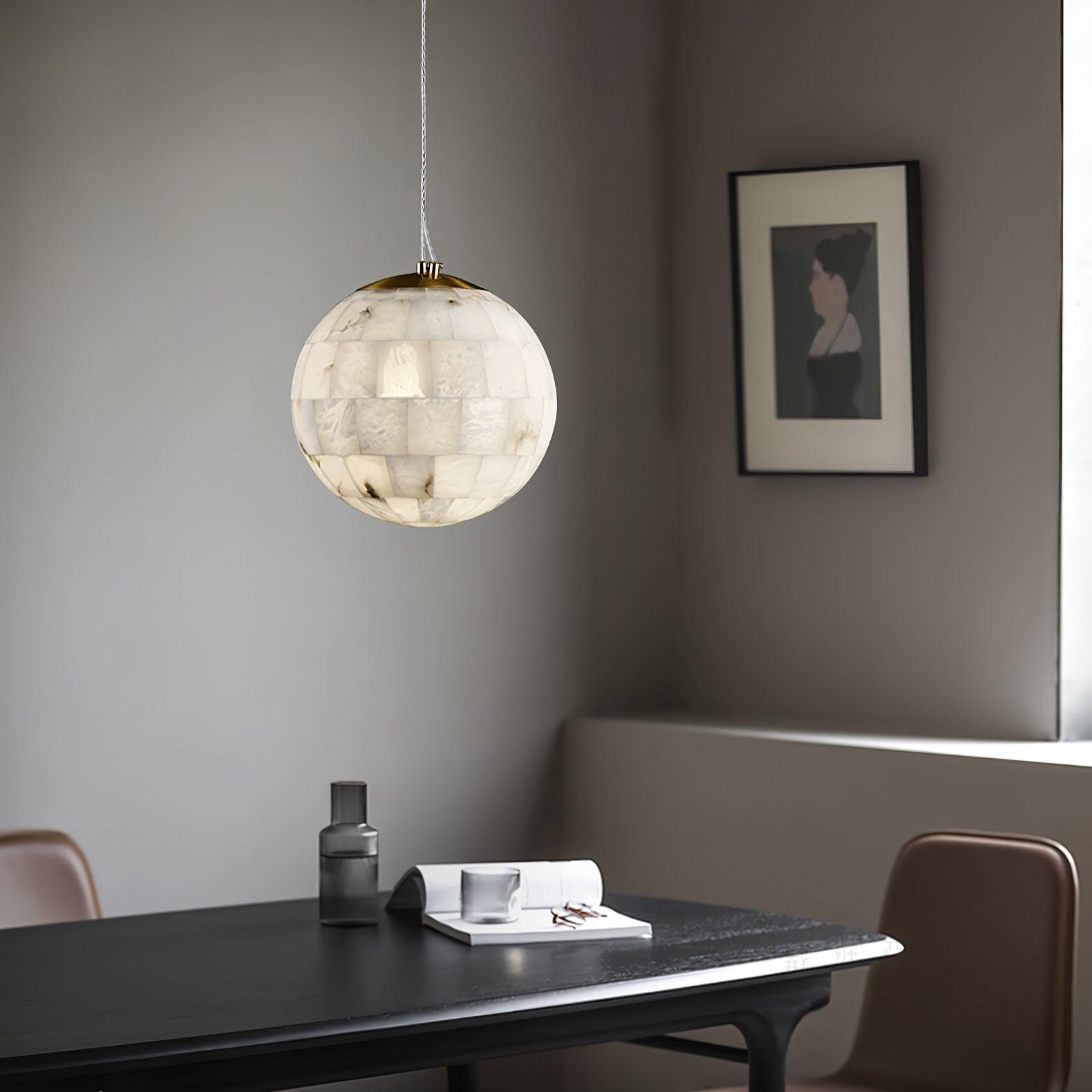 Isolde Albâtre Globe Pendentif Lumière