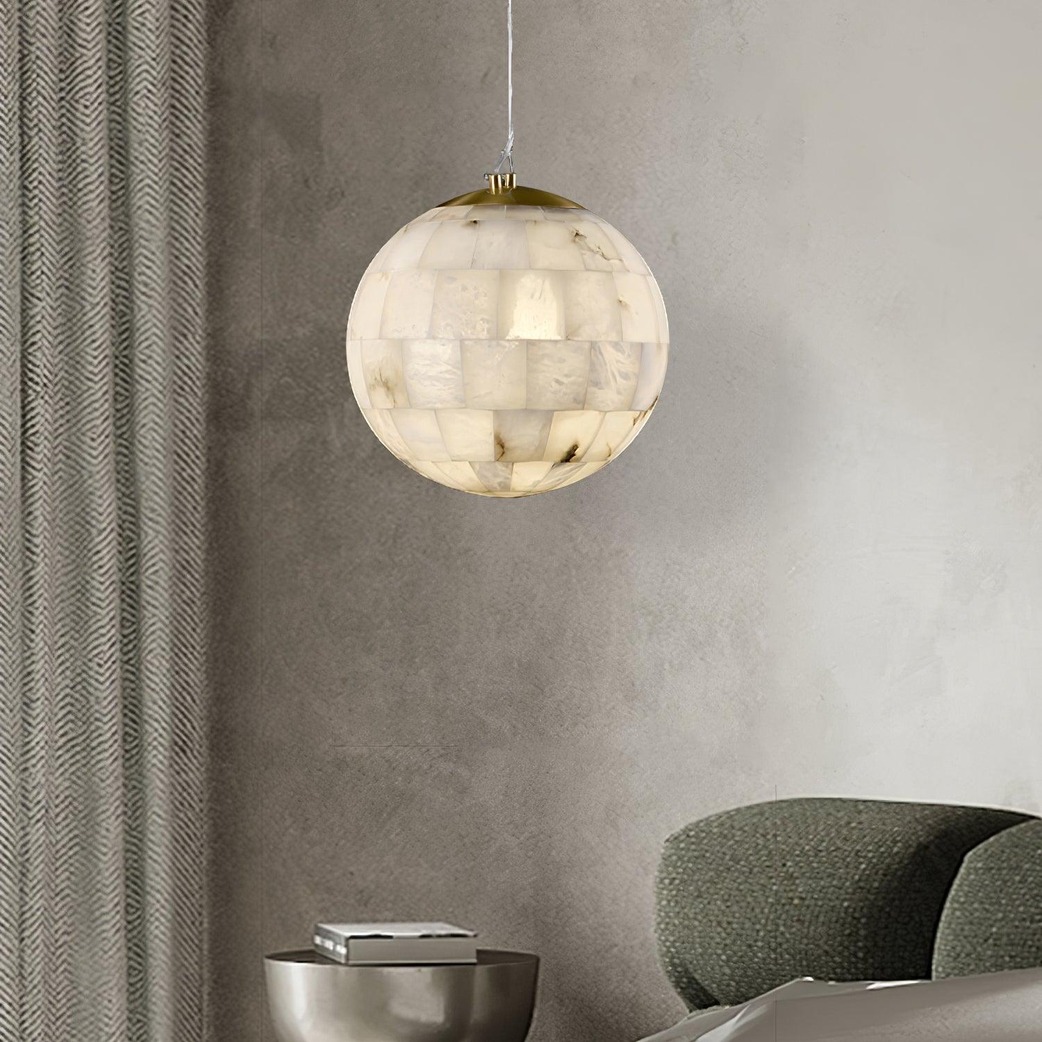Isolde Albâtre Globe Pendentif Lumière