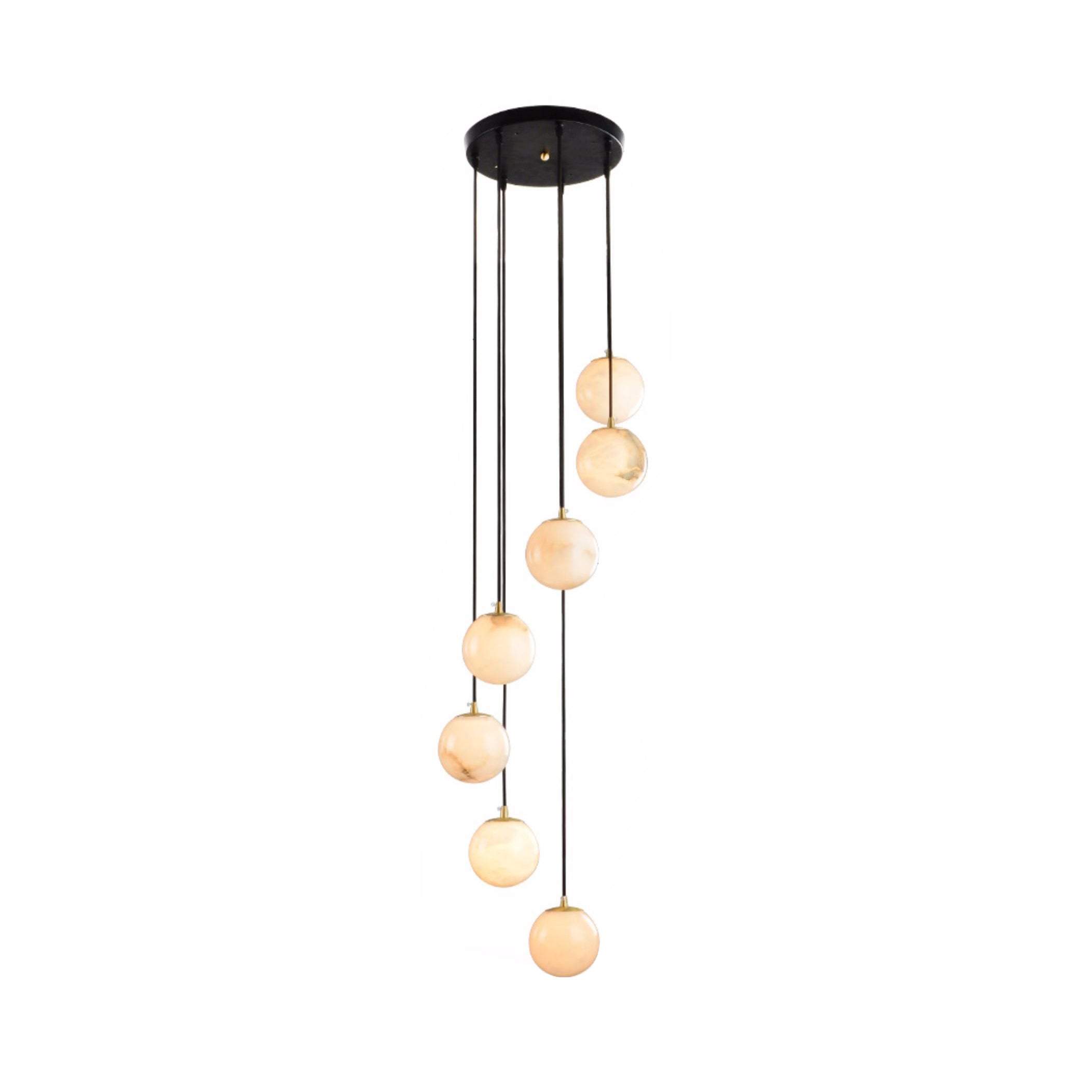 Gloruvye Lustre Métal Boules Moderne en Grappes
