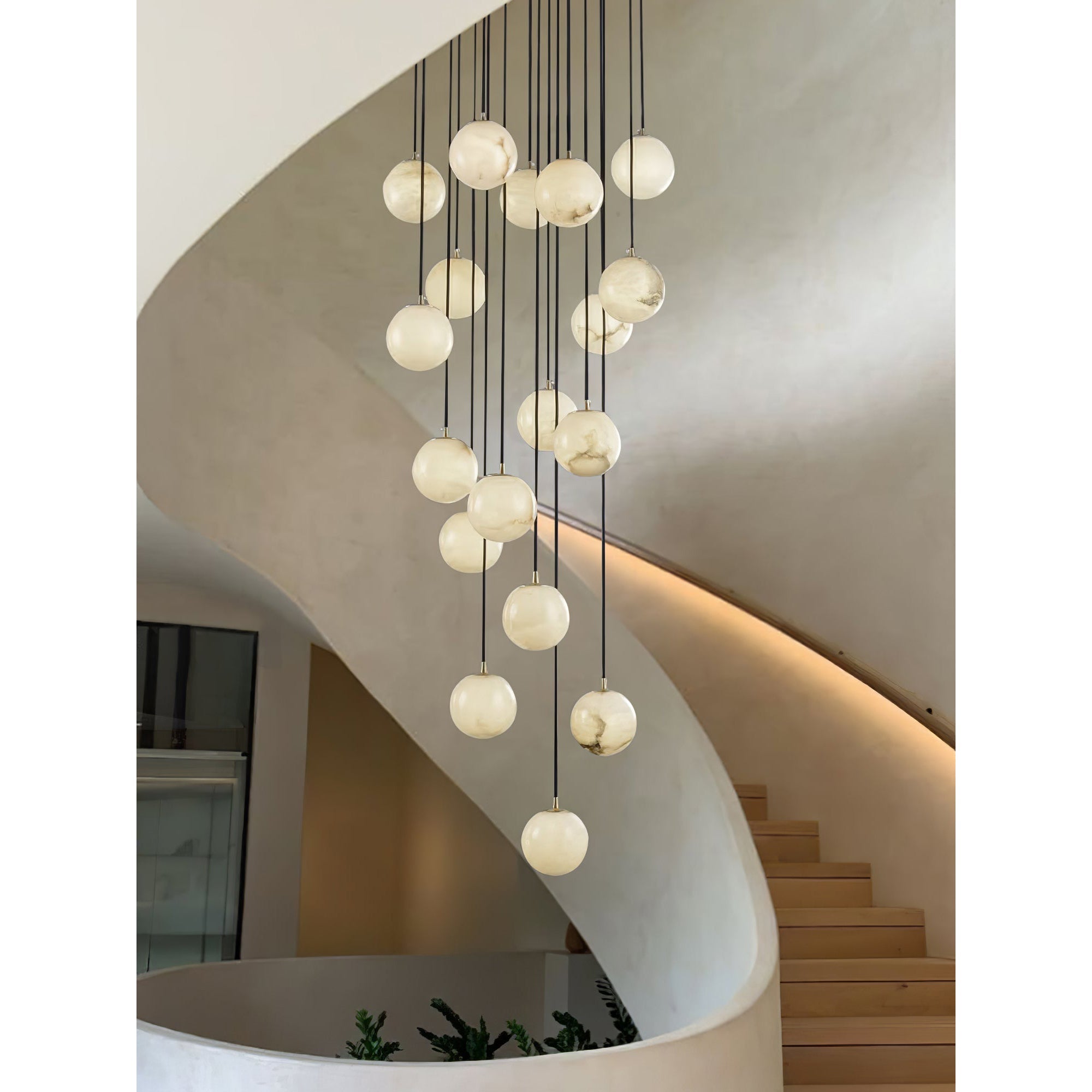 Gloruvye Lustre Métal Boules Moderne en Grappes