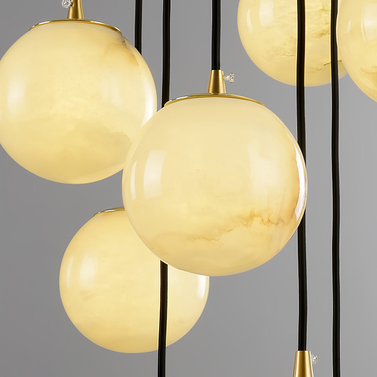 Gloruvye Lustre Métal Boules Moderne en Grappes